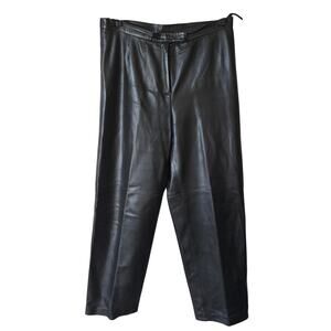Anne Klein Petite 100% leather pants Chocolate Size 12